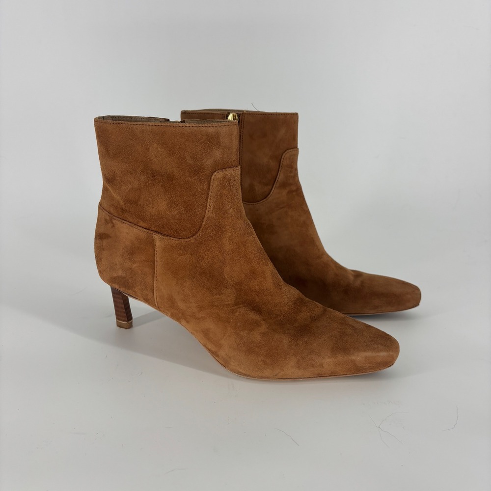 Veronica Beard Kelby Ankle Bootie Hazelwood Women Size 8 Suede Pointed Toe Heels